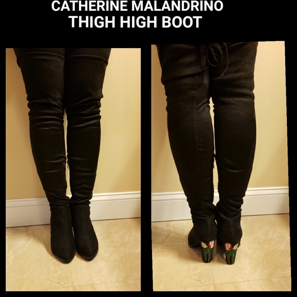 🏷Catherine Malandrino Flower Heeled Boots - Picture 2 of 7